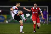 11 September 2020; Michael Duffy of Dundalk in action against Sean Quinn of Shelbourne during the SSE Airtricity League Premier Division match between Dundalk and Shelbourne at Oriel Park in Dundalk, Louth. Photo by Ben McShane/Sportsfile