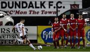 11 September 2020; Michael Duffy of Dundalk takes a free-kick during the SSE Airtricity League Premier Division match between Dundalk and Shelbourne at Oriel Park in Dundalk, Louth. Photo by Ben McShane/Sportsfile