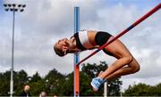 12 September 2020; Lara O'Byrne of Donore Harriers, Dublin, competing in the High Jump event of the Senior Women's Heptathlon  during day one of the Irish Life Health Combined Event Championships at Morton Stadium in Santry, Dublin. Photo by Sam Barnes/Sportsfile