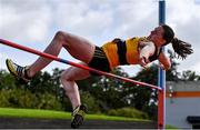 12 September 2020; Karen Dunne of Bohermeen AC, Meath, competing in the High Jump event of the Senior Women's Heptathlon during day one of the Irish Life Health Combined Event Championships at Morton Stadium in Santry, Dublin. Photo by Sam Barnes/Sportsfile