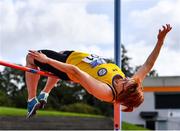 12 September 2020; Erika Juozapaite of Blackrock AC, Louth, competing in the High Jump event of the W40 Women's Pentathlon during day one of the Irish Life Health Combined Event Championships at Morton Stadium in Santry, Dublin. Photo by Sam Barnes/Sportsfile