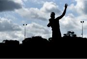 12 September 2020; Rolus Olusa of Clonliffe Harriers AC, Dublin, competing in the Shot Put event of the Senior Men's Decathlon during day one of the Irish Life Health Combined Event Championships at Morton Stadium in Santry, Dublin. Photo by Sam Barnes/Sportsfile