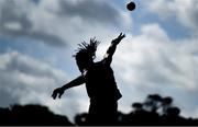 12 September 2020; Rolus Olusa of Clonliffe Harriers AC, Dublin, competing in the Shot Put event of the Senior Men's Decathlon during day one of the Irish Life Health Combined Event Championships at Morton Stadium in Santry, Dublin. Photo by Sam Barnes/Sportsfile