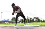 12 September 2020; Rolus Olusa of Clonliffe Harriers AC, Dublin, competing in the Shot Put event of the Senior Men's Decathlon during day one of the Irish Life Health Combined Event Championships at Morton Stadium in Santry, Dublin. Photo by Sam Barnes/Sportsfile