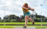 12 September 2020; Diarmuid O'Connor of Bandon AC, Cork, competing in the Shot Put event of the Junior Men's Decathlon during day one of the Irish Life Health Combined Event Championships at Morton Stadium in Santry, Dublin. Photo by Sam Barnes/Sportsfile