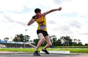 12 September 2020; Dylan Chambers of Bandon AC, Cork competing in the Shot Put event of the Junior  Men's Decathlon  during day one of the Irish Life Health Combined Event Championships at Morton Stadium in Santry, Dublin. Photo by Sam Barnes/Sportsfile