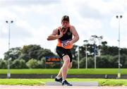 12 September 2020; Darragh Miniter of Nenagh Olympic AC, Tipperary, competing in the Shot Put event of the Junior Men's Decathlon  during day one of the Irish Life Health Combined Event Championships at Morton Stadium in Santry, Dublin. Photo by Sam Barnes/Sportsfile