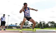 12 September 2020; Garret Nolan of Lusk AC, Dublin, competing in the Shot Put event of the M40 Men's Pentathlon during day one of the Irish Life Health Combined Event Championships at Morton Stadium in Santry, Dublin. Photo by Sam Barnes/Sportsfile