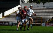 12 September 2020; Bill Sheehan of Dicksboro in action against Mikey Butler, left, and Paddy Deegan of O'Loughlin Gaels during the Kilkenny County Senior Hurling Championship Semi-Final match between Dicksboro and O'Loughlin Gaels at UPMC Nowlan Park in Kilkenny. Photo by David Fitzgerald/Sportsfile