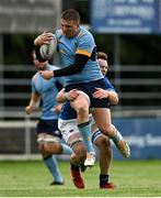 12 September 2020; Dan O'Donovan of UCD is tackled by Ronan Watters of St Marys College during the Leinster Senior Cup Round Two match between St Marys College and UCD at Templeville Road in Dublin. Photo by Ramsey Cardy/Sportsfile