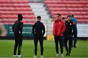 12 September 2020; Sligo Rovers players, including Will Seymour, second from right, inspect the pitch ahead of the SSE Airtricity League Premier Division match between St. Patrick's Athletic and Sligo Rovers at Richmond Park in Dublin. Photo by Ben McShane/Sportsfile