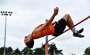 12 September 2020; Joseph McEvoy of Nenagh Olympic AC, Tipperary, competing in the High Jump event of the Junior Men's Decathlon during day one of the Irish Life Health Combined Event Championships at Morton Stadium in Santry, Dublin. Photo by Sam Barnes/Sportsfile