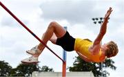 12 September 2020; Diarmuid O'Connor of Bandon AC, Cork, competing in the High Jump event of the Junior Men's Decathlon during day one of the Irish Life Health Combined Event Championships at Morton Stadium in Santry, Dublin. Photo by Sam Barnes/Sportsfile