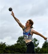 12 September 2020; Avril Dillon of Dundrum South Dublin AC, competing in the Shot Put event of the W40 Women's Pentathlon during day one of the Irish Life Health Combined Event Championships at Morton Stadium in Santry, Dublin. Photo by Sam Barnes/Sportsfile
