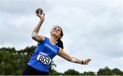 12 September 2020; Nichola Tighe of Waterford AC, competing in the Shot Put event of the W40 Women's Pentathlon during day one of the Irish Life Health Combined Event Championships at Morton Stadium in Santry, Dublin. Photo by Sam Barnes/Sportsfile