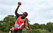 12 September 2020; Margaret O'Connor of Enniscorthy AC, Wexford, competing in the Shot Put event of the W45 Women's Pentathlon  during day one of the Irish Life Health Combined Event Championships at Morton Stadium in Santry, Dublin. Photo by Sam Barnes/Sportsfile