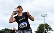 12 September 2020; Shirley Fennelly of Tramore AC, Waterford, competing in the Shot Put event of the W50 Women's Quadrathlon during day one of the Irish Life Health Combined Event Championships at Morton Stadium in Santry, Dublin. Photo by Sam Barnes/Sportsfile