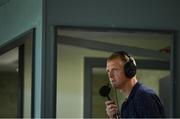 12 September 2020; Former Ballyhale Shamrocks manager Henry Shefflin commentating for RTE during the Kilkenny County Senior Hurling Championship Semi-Final match between Dicksboro and O'Loughlin Gaels at UPMC Nowlan Park in Kilkenny. Photo by David Fitzgerald/Sportsfile