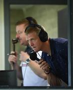 12 September 2020; Former Ballyhale Shamrocks manager Henry Shefflin commentating for RTE during the Kilkenny County Senior Hurling Championship Semi-Final match between Dicksboro and O'Loughlin Gaels at UPMC Nowlan Park in Kilkenny. Photo by David Fitzgerald/Sportsfile