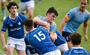 12 September 2020; David Ryan of UCD is tackled by Mark Fogarty of St Marys College during the Leinster Senior Cup Round Two match between St Marys College and UCD at Templeville Road in Dublin. Photo by Ramsey Cardy/Sportsfile