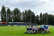 12 September 2020; A view of a scrum during the Leinster Senior Cup Round Two match between St Marys College and UCD at Templeville Road in Dublin. Photo by Ramsey Cardy/Sportsfile