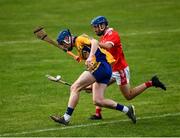 12 September 2020; Pa Mulready of Sixmilebridge in action against Kevin Brennan of Eire Óg during the Clare County Senior Hurling Championship Semi-Final match between Sixmilebridge and Eire Óg at Cusack Park in Ennis, Clare. Photo by Ray McManus/Sportsfile