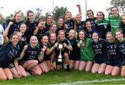 12 September 2020; Foxrock Cabinteely players celebrate with the Michael Murphy Memorial Cup after the Dublin County Senior Ladies Football Championship Final match between Foxrock Cabinteely and Kilmacud Crokes at Lawless Memorial Park in Fingallians GAA, Swords, Dublin. Photo by Piaras Ó Mídheach/Sportsfile