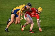 12 September 2020; Aaron Fitzgerald of Eire Óg in action against Cathal Malone of Sixmilebridge during the Clare County Senior Hurling Championship Semi-Final match between Sixmilebridge and Eire Óg at Cusack Park in Ennis, Clare. Photo by Ray McManus/Sportsfile