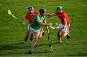 12 September 2020; David Woulfe of Kilmallock in action against Chris Thomas and Micheal Ryan of Doon during the Limerick County Senior Hurling Championship Semi-Final match between Doon and Kilmallock at LIT Gaelic Grounds in Limerick. Photo by Diarmuid Greene/Sportsfile