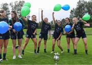 12 September 2020; Foxrock Cabinteely players celebrate with balloons after the Dublin County Senior Ladies Football Championship Final match between Foxrock Cabinteely and Kilmacud Crokes at Lawless Memorial Park in Fingallians GAA, Swords, Dublin. Photo by Piaras Ó Mídheach/Sportsfile