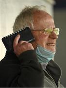 12 September 2020; Clare GAA President Pádraic Mac Mathúna, Éire Óg, listens to his radio during the Clare County Senior Hurling Championship Semi-Final match between Sixmilebridge and Eire Óg at Cusack Park in Ennis, Clare. Photo by Ray McManus/Sportsfile