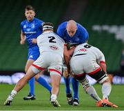 12 September 2020; Devin Toner of Leinster is tackled by Rob Herring and Marcell Coetzee of Ulster during the Guinness PRO14 Final match between Leinster and Ulster at the Aviva Stadium in Dublin. Photo by Brendan Moran/Sportsfile