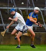 12 September 2020; Padraig Kennedy of Na Piarsaigh in action against Aaron Gillane of Patrickswell during the Limerick County Senior Hurling Championship Semi-Final match between Patrickswell and Na Piarsaigh at LIT Gaelic Grounds in Limerick. Photo by Diarmuid Greene/Sportsfile