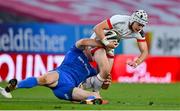 12 September 2020; Michael Lowry of Ulster is tackled by Garry Ringrose of Leinster during the Guinness PRO14 Final match between Leinster and Ulster at the Aviva Stadium in Dublin. Photo by Brendan Moran/Sportsfile