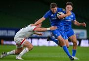 12 September 2020; Ross Byrne of Leinster is tackled by James Hume of Ulster during the Guinness PRO14 Final match between Leinster and Ulster at the Aviva Stadium in Dublin. Photo by Brendan Moran/Sportsfile