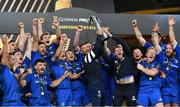 12 September 2020; Rob Kearney, left, and Fergus McFadden, right, of Leinster lift the PRO14 trophy alongside their team-mates after the Guinness PRO14 Final match between Leinster and Ulster at the Aviva Stadium in Dublin. Photo by Ramsey Cardy/Sportsfile