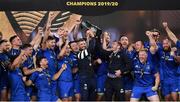 12 September 2020; Rob Kearney and Fergus McFadden of Leinster lift the PRO14 trophy with their team-mates after the Guinness PRO14 Final match between Leinster and Ulster at the Aviva Stadium in Dublin. Photo by Brendan Moran/Sportsfile