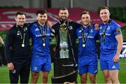 12 September 2020; Leinster players, from left, Fergus McFadden, Hugo Keenan, Rob Kearney, Jordan Larmour and Rory O'Loughlin, with the Guinness PRO14 trophy following the Guinness PRO14 Final match between Leinster and Ulster at the Aviva Stadium in Dublin. Photo by Ramsey Cardy/Sportsfile