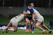 12 September 2020; Robbie Henshaw of Leinster is tackled by Jack McGrath and Alan O'Connor of Ulster during the Guinness PRO14 Final match between Leinster and Ulster at the Aviva Stadium in Dublin. Photo by Brendan Moran/Sportsfile