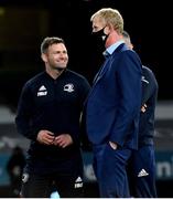 12 September 2020; Leinster head coach Leo Cullen, right, with Fergus McFadden following the Guinness PRO14 Final match between Leinster and Ulster at the Aviva Stadium in Dublin. Photo by Ramsey Cardy/Sportsfile