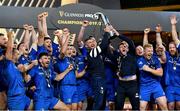 12 September 2020; Rob Kearney, left, and Fergus McFadden of Leinster lift the trophy following their victory in the the Guinness PRO14 Final match between Leinster and Ulster at the Aviva Stadium in Dublin. Photo by Ramsey Cardy/Sportsfile