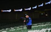 12 September 2020; Leinster TV videographer Gavin Owens during the Guinness PRO14 Final match between Leinster and Ulster at the Aviva Stadium in Dublin. Photo by Brendan Moran/Sportsfile