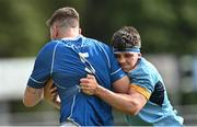 12 September 2020; Liam Corcoran of St Marys College is tackled by Richie Bergin of UCD during the Leinster Senior Cup Round Two match between St Marys College and UCD at Templeville Road in Dublin. Photo by Ramsey Cardy/Sportsfile