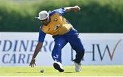 13 September 2020; Zuhair Shah of Cork County fields the ball during the All-Ireland T20 Semi-Final match between YMCA and Cork County at Pembroke Cricket Club in Dublin. Photo by Sam Barnes/Sportsfile