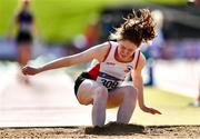 13 September 2020; Ellen Mcnally of Greystones and District AC, Wicklow, competing in the Junior Women's Triple Jump during day two of the Irish Life Health National Junior Track and Field Championships at Morton Stadium in Santry, Dublin. Photo by Ben McShane/Sportsfile