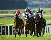 13 September 2020; Glass Slippers, centre, with Tom Evans up, races alongside eventual second place Keep Busy, right, with Ryan Moore up, on their way to winning the Derrinstown Stud Flying Five Stakes during day two of The Longines Irish Champions Weekend at The Curragh Racecourse in Kildare. Photo by Seb Daly/Sportsfile