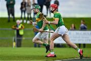 13 September 2020; Kevin Molloy, left, and Eoin O'Neill of Dunloy celebrate their side's first goal during the Antrim County Senior Hurling Championship Final match between Dunloy Cuchullains and Loughgiel Shamrocks at Páirc Mhic Uilín in Ballycastle, Antrim. Photo by Brendan Moran/Sportsfile