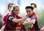 13 September 2020; Meabh O'Dwyer of New Ross is tackled by Aoife Nolan of Tullow during the Bryan Murphy Southeast Women's Cup match between Tullow and New Ross at Gorey RFC in Gorey, Wexford. Photo by Ramsey Cardy/Sportsfile