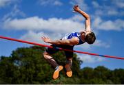 13 September 2020; (EDITORS NOTE; This image was created with a Circular Polarizing Filter) Adam Nolan of St L O'Toole AC, Carlow, competing in the Junior Men's High Jump event during day two of the Irish Life Health National Junior Track and Field Championships at Morton Stadium in Santry, Dublin. Photo by Ben McShane/Sportsfile