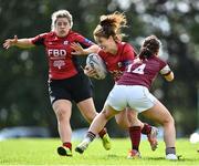 13 September 2020; Sarah Browne of New Ross is tackled by Jane O'Neill of Tullow during the Bryan Murphy Southeast Women's Cup match between Tullow and New Ross at Gorey RFC in Gorey, Wexford. Photo by Ramsey Cardy/Sportsfile